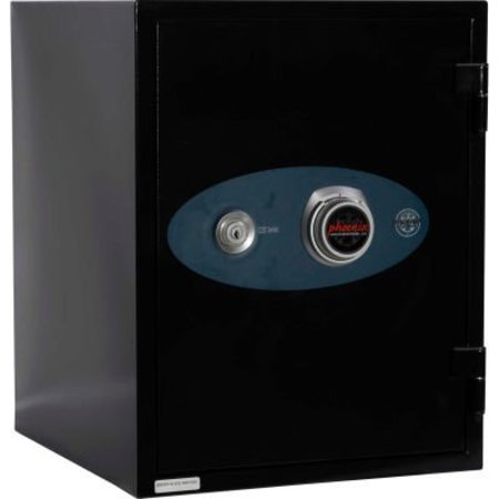 PHOENIX SAFE INTERNATIONAL Phoenix Safe Olympian Key & Combination Dual Control Fire Resistant Safe 1.3 cu ft, Black, Steel 1223B